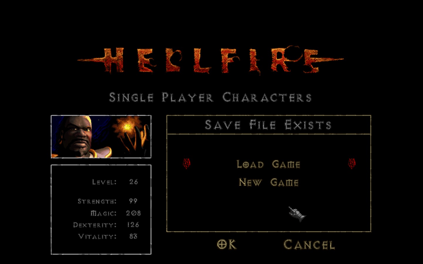 Diablo: Hellfire - SaveGame (Game completed 100%, before the final boss)