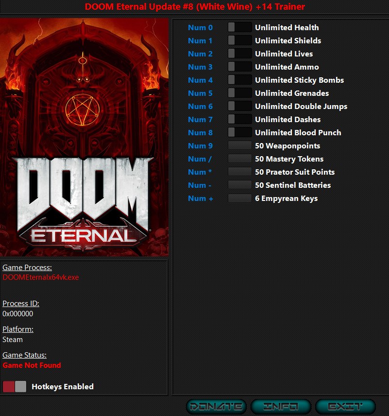 Doom Eternal: Trainer +14 Upd 8 {iNvIcTUs oRCuS / HoG}