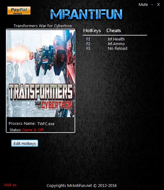 Transformers: War for Cybertron - Trainer +3 V10.06.2016 {MrAntiFun}