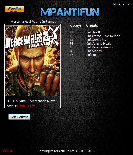 Mercenaries 2: World in Flames - Trainer +8 v.04.03.2017 {MrAntiFun}