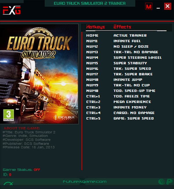 Euro Truck Simulator 2: Trainer +15 v1.16.x - v1.49.x.x {FutureX}