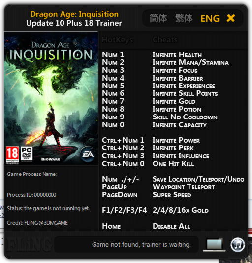 Dragon Age: Inquisition: Trainer +18 Update 10 {FLiNG}