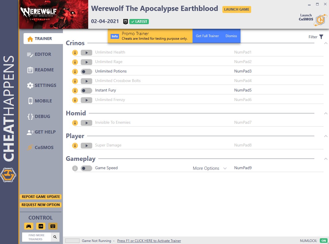 Werewolf The Apocalypse Earthblood: Trainer +10 v1.0 {CheatHappens.com}