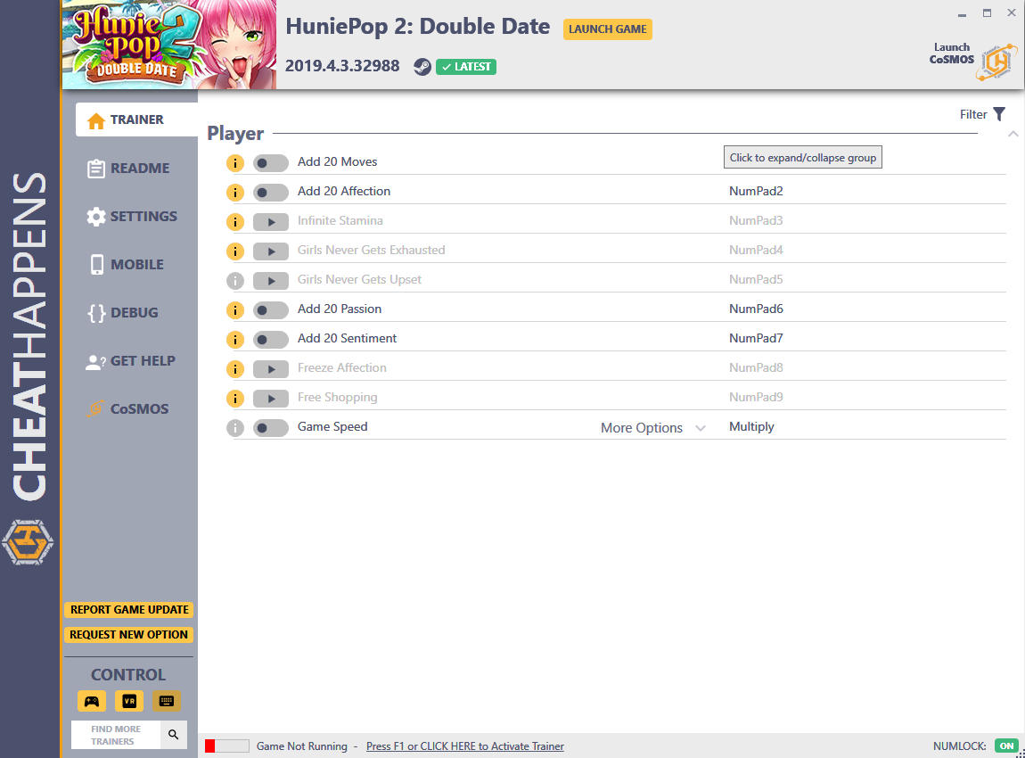 HuniePop 2 Double Date: Trainer +10 v2019.4.3.32988 HF {CheatHappens.com}