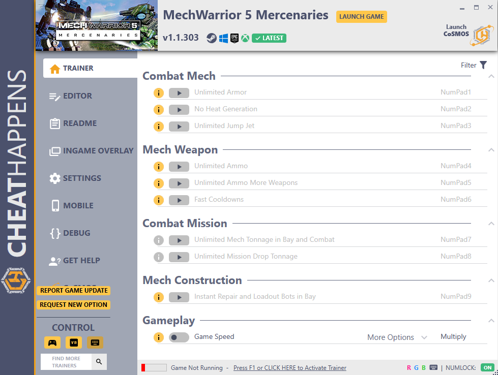 MechWarrior 5: Mercenaries - Trainer +31 v1.1.303 {CheatHappens.com}